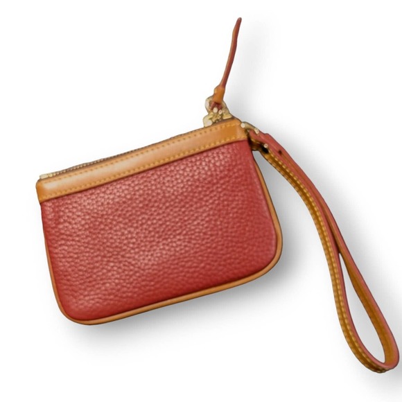 (1577) Dooney & Bourke Red Zippered Wristlet - Pebbled Leather - Picture 3 of 9